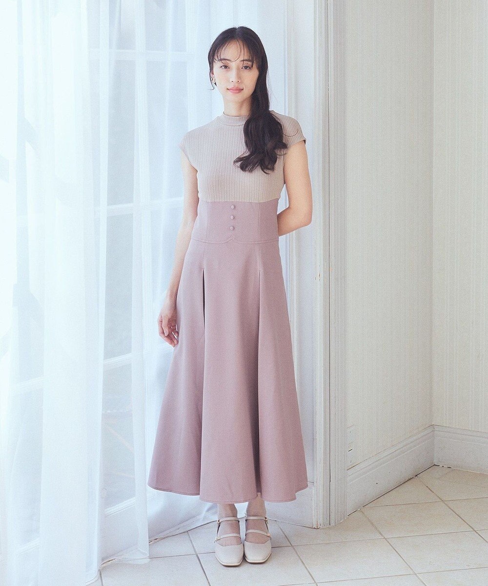 earth music&ecology フロントボタンドッキングワンピース 