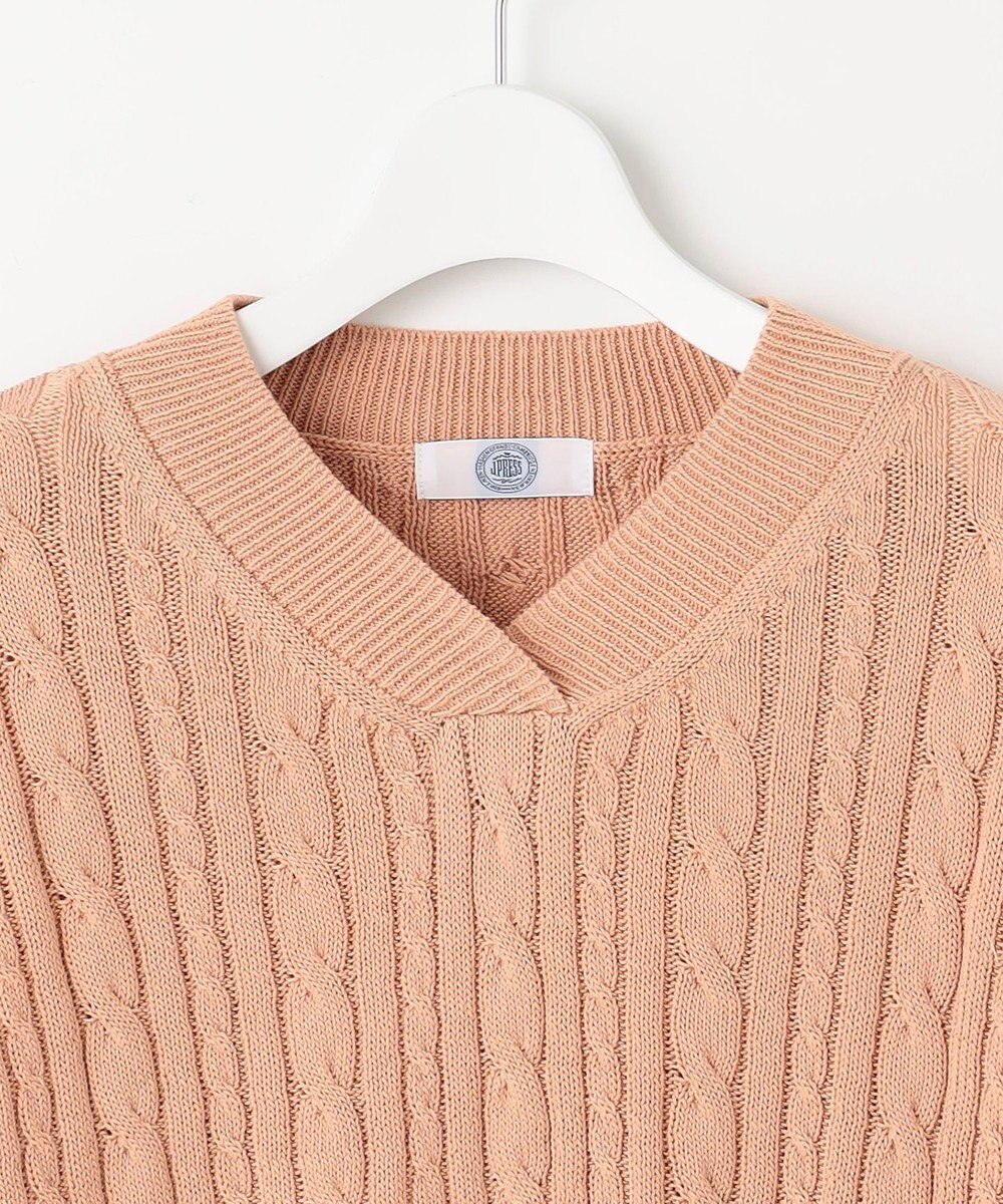 J.PRESS LADIES 【洗える】GIZA MERCERIZE COTTON ケーブル ニット 