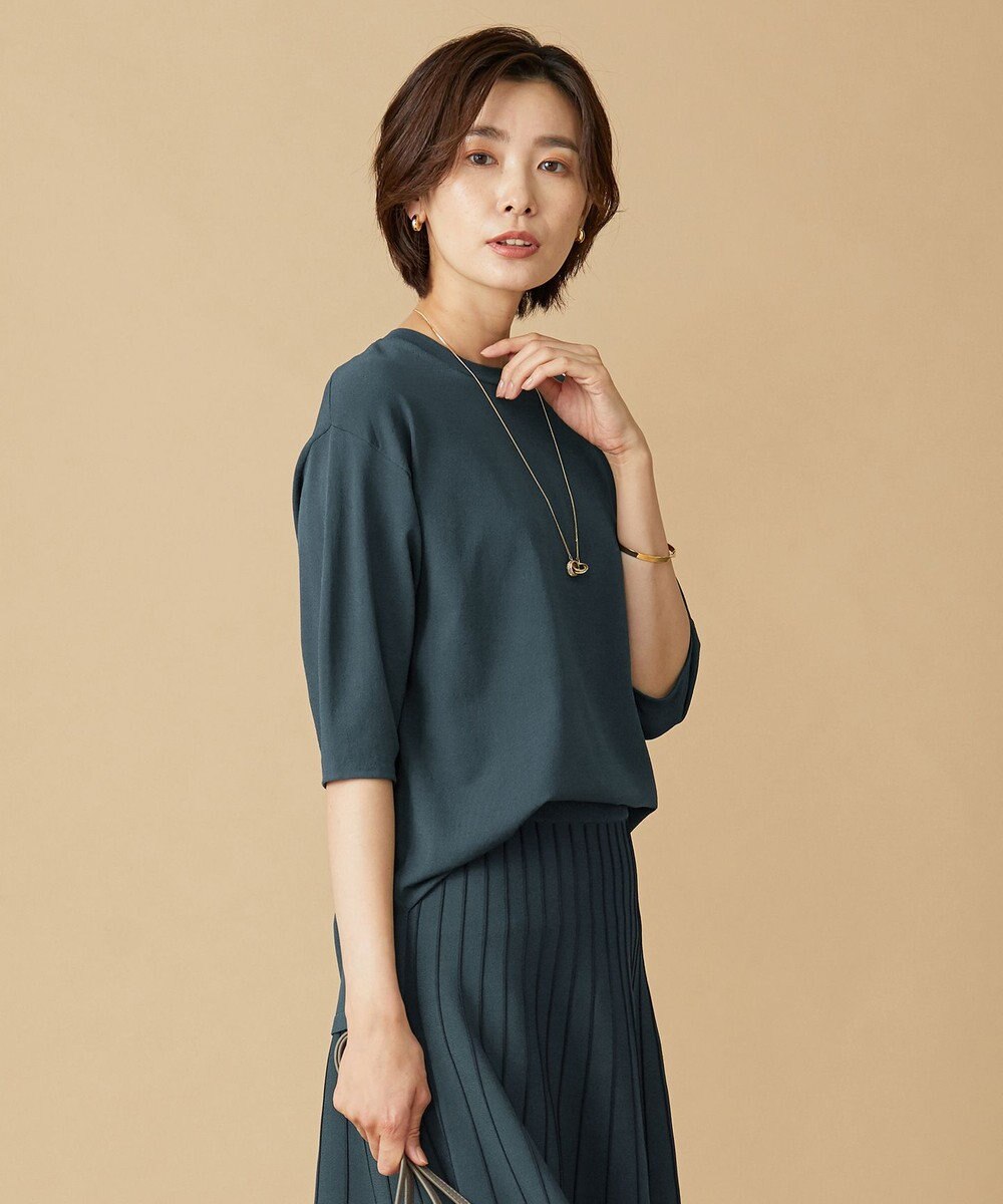 J.PRESS LADIES 【洗える】 レーヨンエリートストレッチ パフスリーブ ニット 