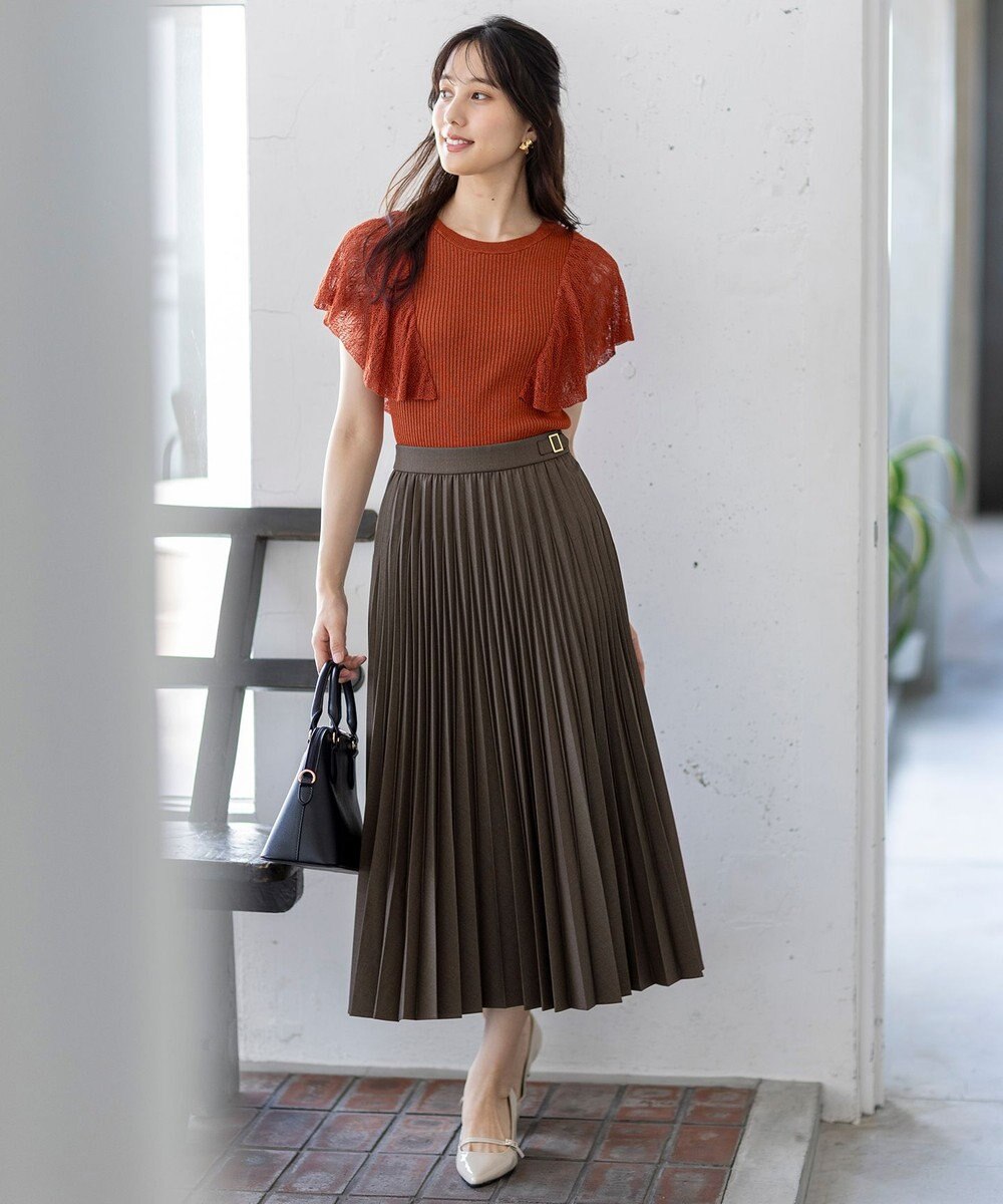 ANY SIS 【洗える】レーシーフレアスリーブ ニット 