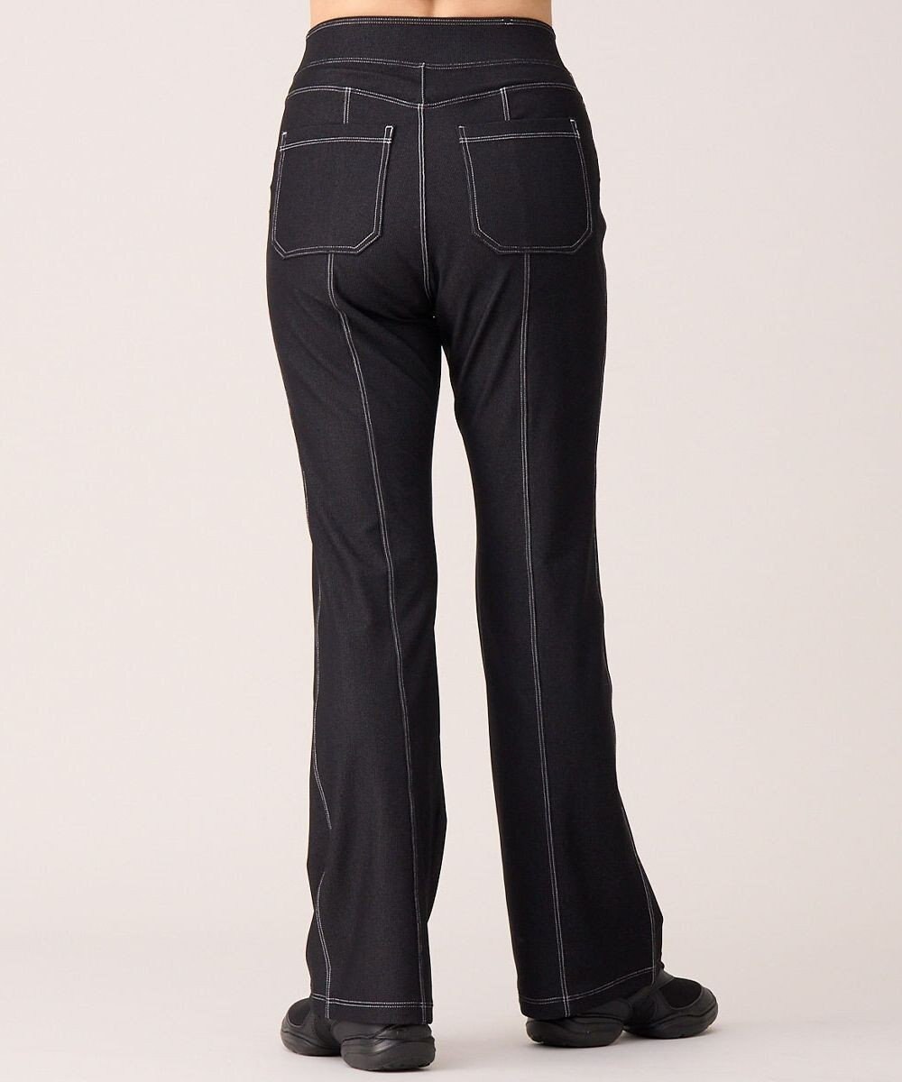 Chacott デニム調ブーツカットパンツ 