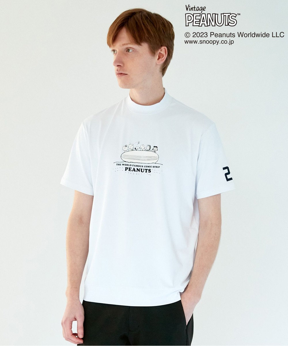 23区GOLF 【PEANUTS】【MEN】スヌーピーコラボ モックネックシャツ ホワイト系