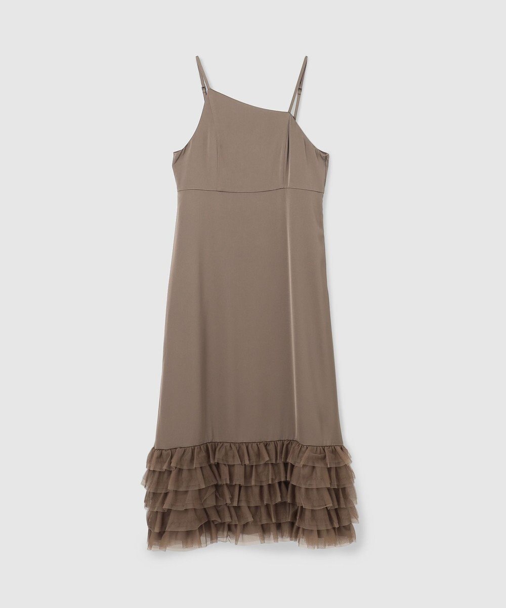 GRACE CONTINENTAL フリルチュールサテンキャミワンピース 