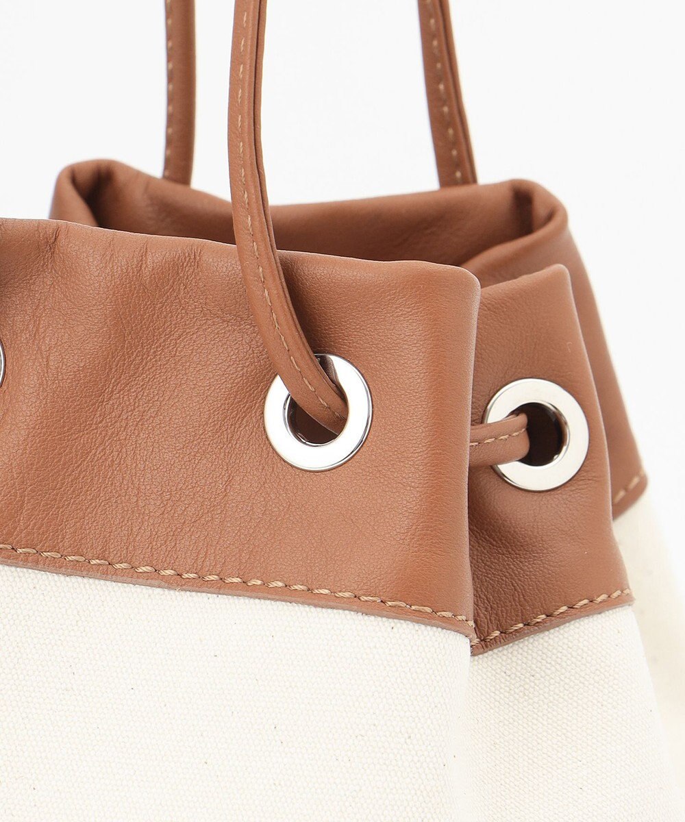 23区 MARCO MASI レザーキャンバスコンビ 巾着 バッグ 