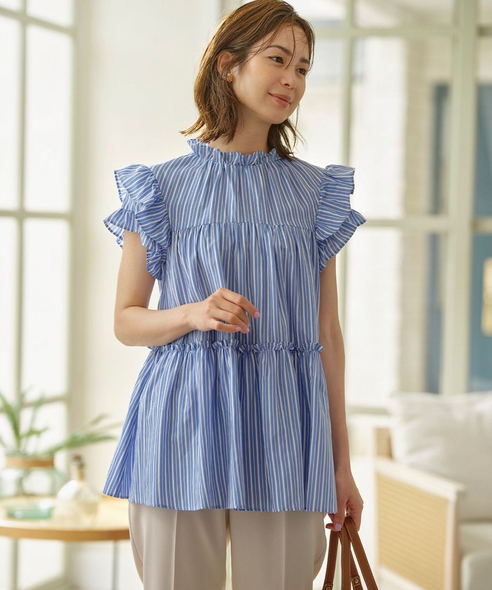 組曲 【WEB限定】ナイロンレーヨン チュニック ブラウス 