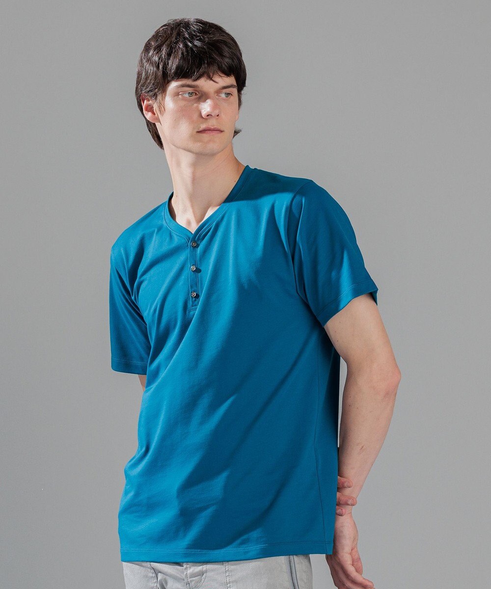 JOSEPH HOMME スビンソフトジャージー　ヘンリーネック半袖カットソー 