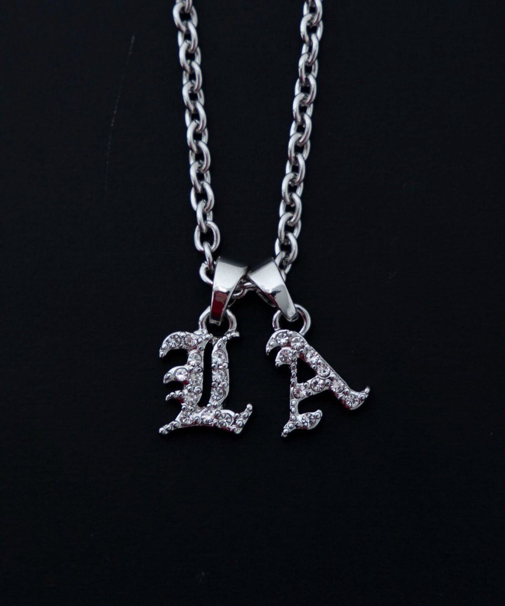 WEGO Mラインストーンダブルモチーフネックレス 