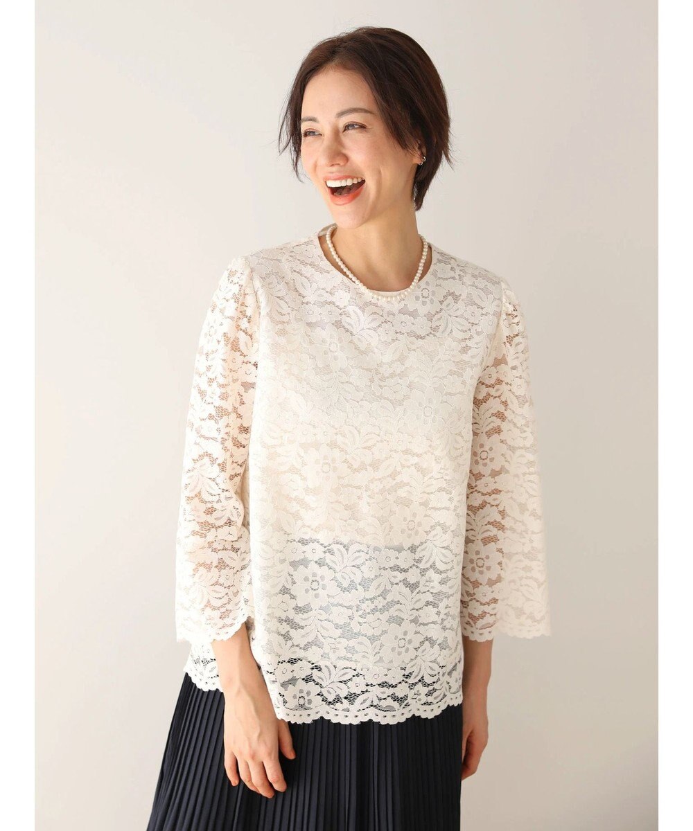 Green Parks ｅｆ－ｄｅ　レースクルーネックブラウス 