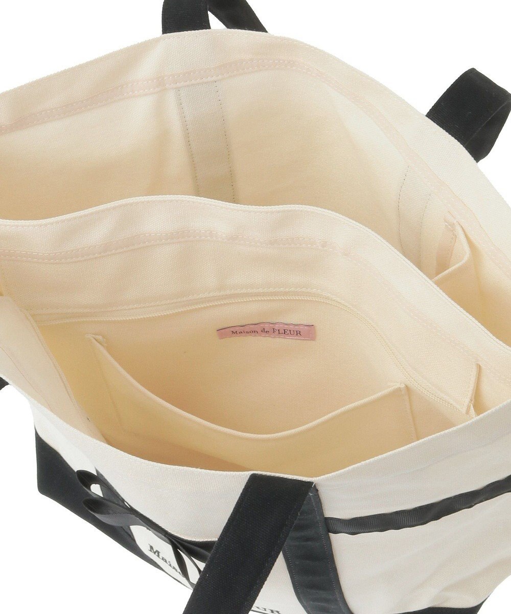 Maison de FLEUR マルチポケット帆布トートMバッグ 