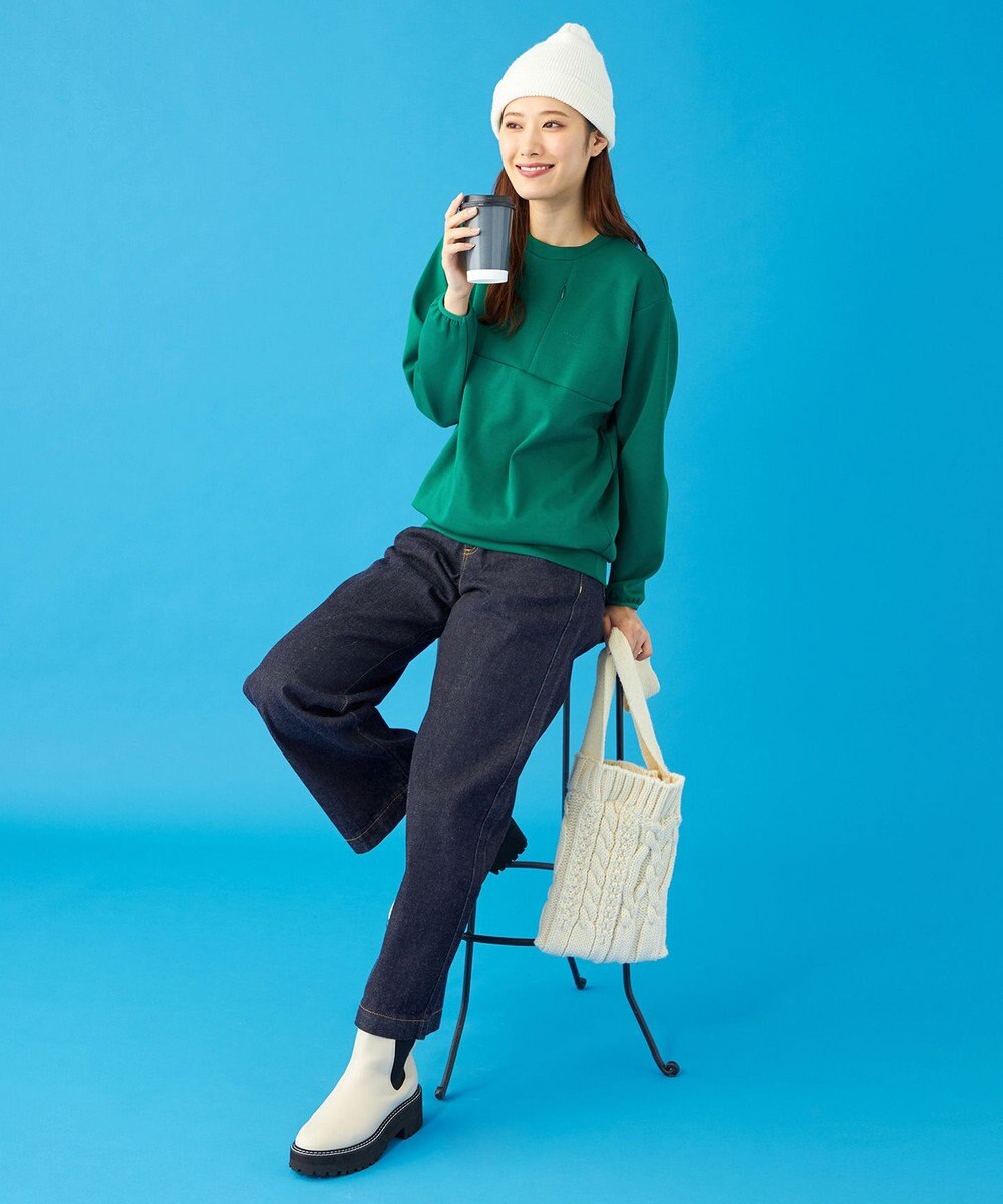 SHARE PARK LADIES 【UVカット・吸水速乾・ストレッチ・軽量・アンチピリング 】ダンボールクルーネックスウェット（S・Mサイズ） 