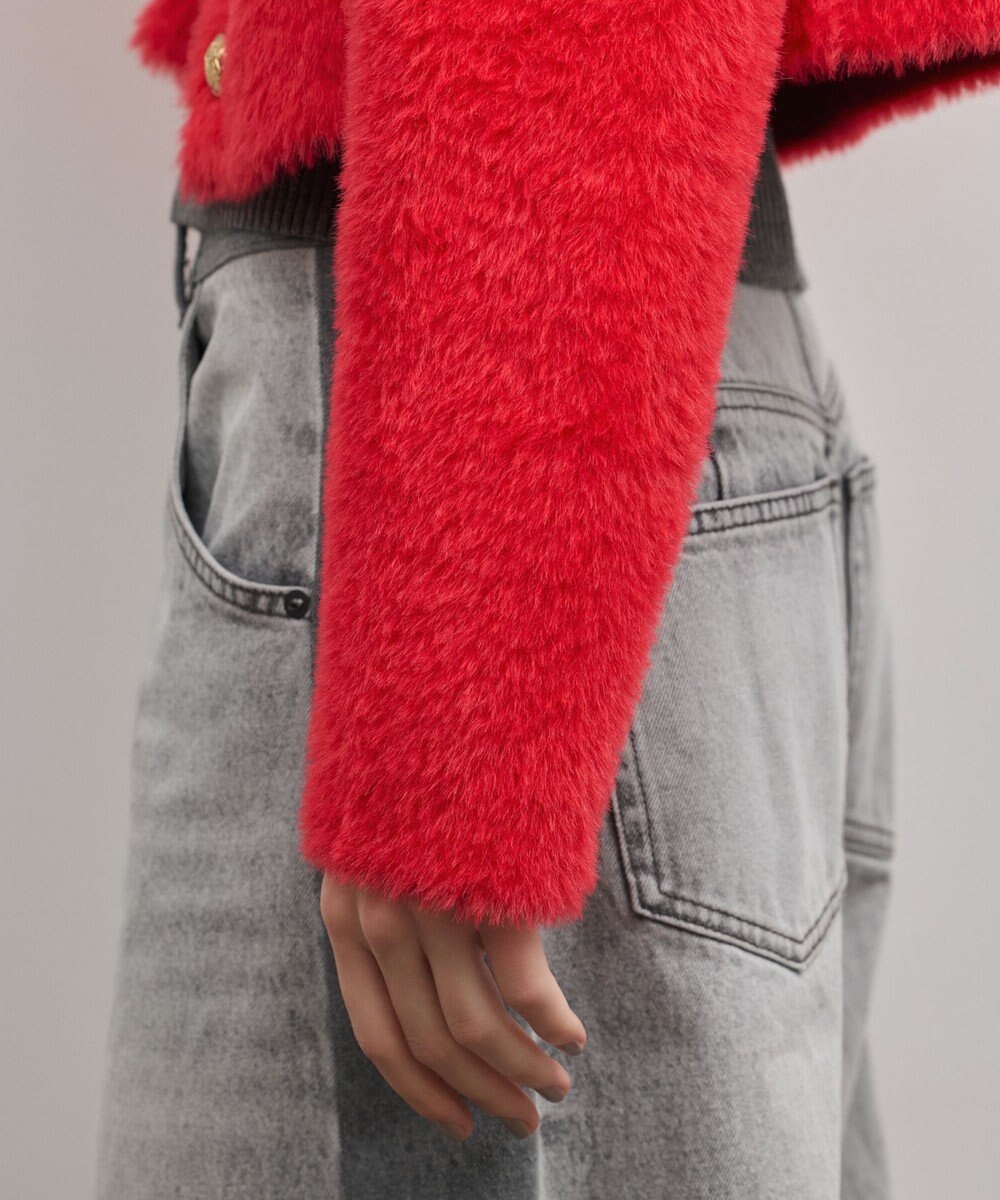 GRACE CONTINENTAL フェザーショートニットカーディガン 