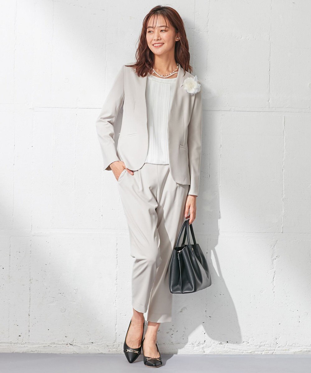 ANY SIS 【セットアップ対応】セレモニーダブルクロス テーパード パンツ 