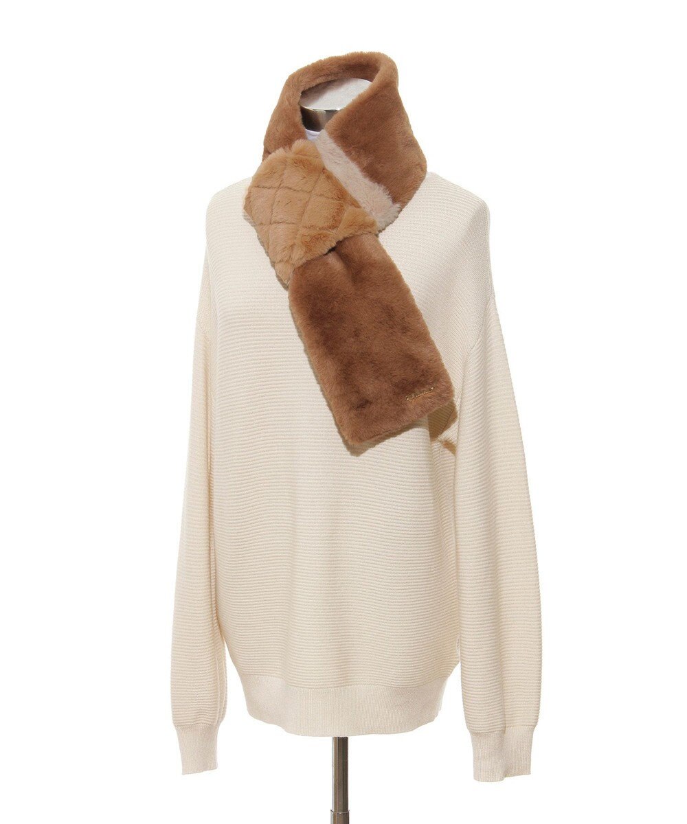 MOONBAT FURLA フェイクファーキルティングマフラー 