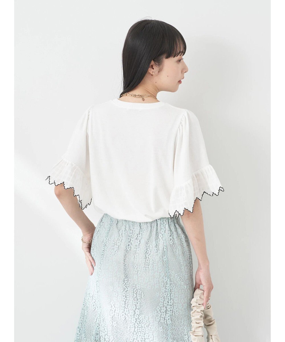 earth music&ecology 配色スカラップスリーブＴＥＥ 