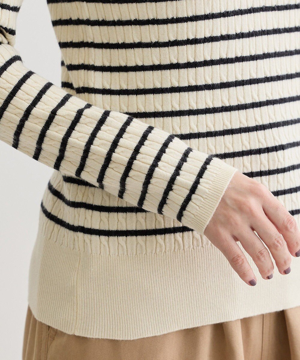 Green Parks プチケーブルクルーネックニットプルオーバー 