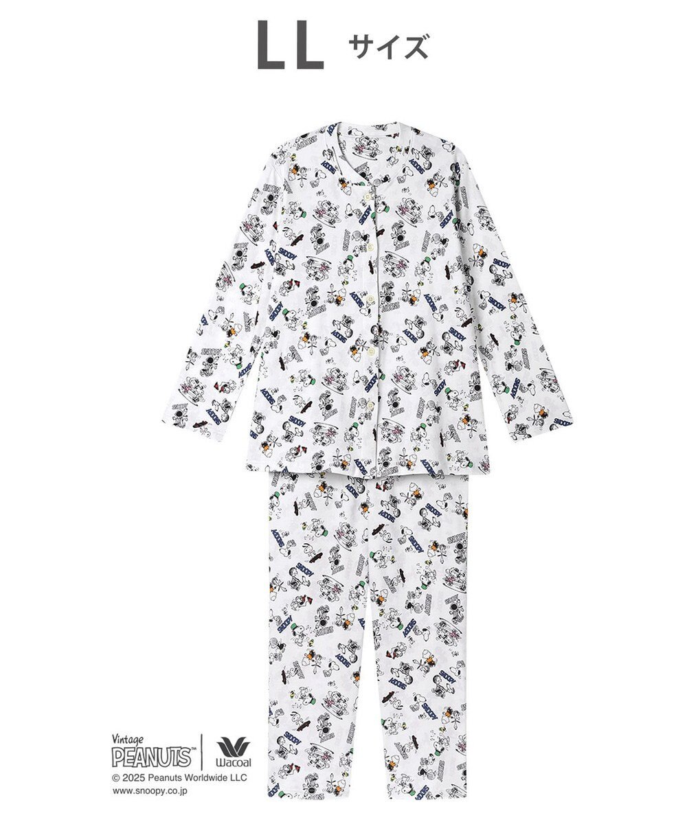 WACOAL ワコール_リラックス＆スリープ パジャマ 長袖 長ズボン 綿100%(本体) PEANUTS スヌーピー レディース FDX553 /ワコール 