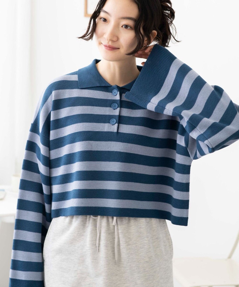 WEGO ボーダーニットポロ 