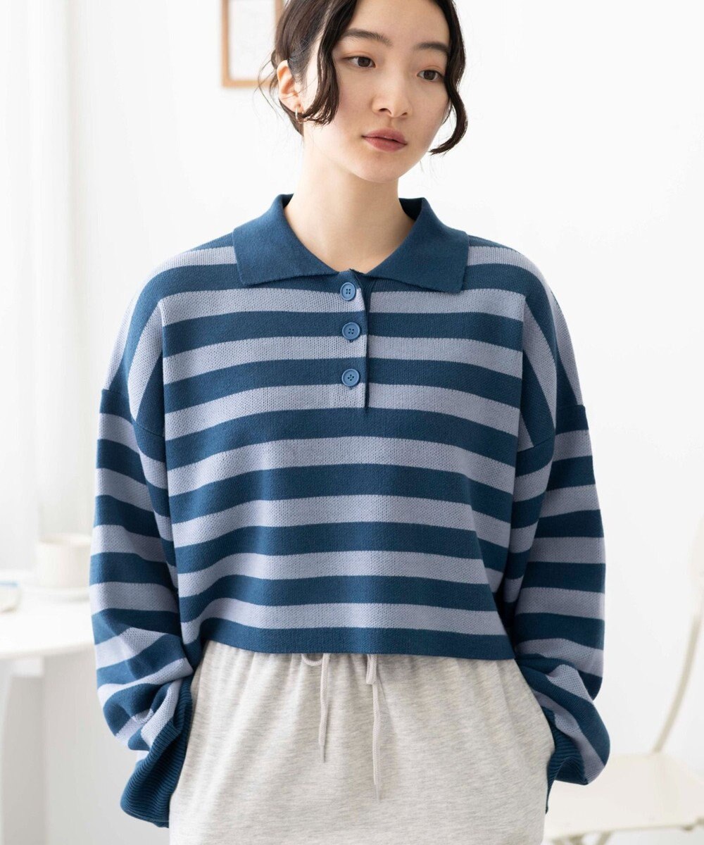 WEGO ボーダーニットポロ 