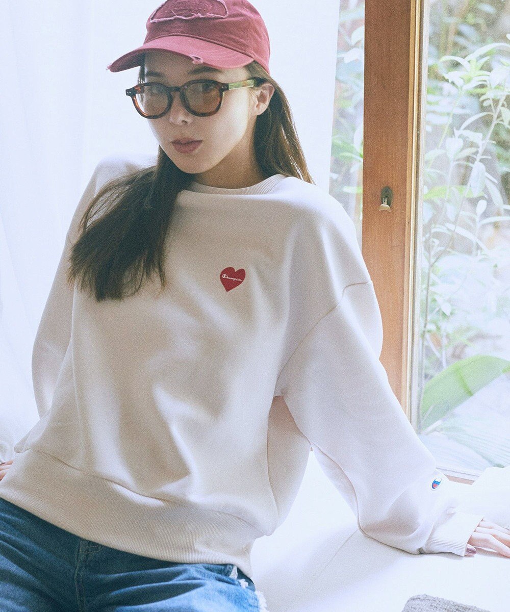 earth music&ecology Ｃｈａｍｐｉｏｎ×ｅｍａｅポンチハートスウェット 