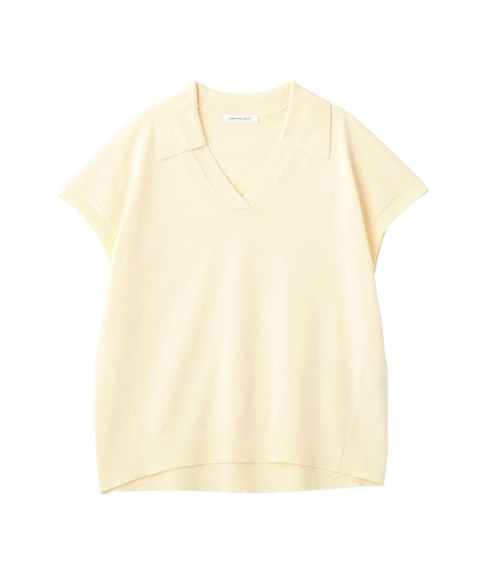 AMERICAN HOLIC フレンチスリーブスキッパールーズニットプルオーバー 