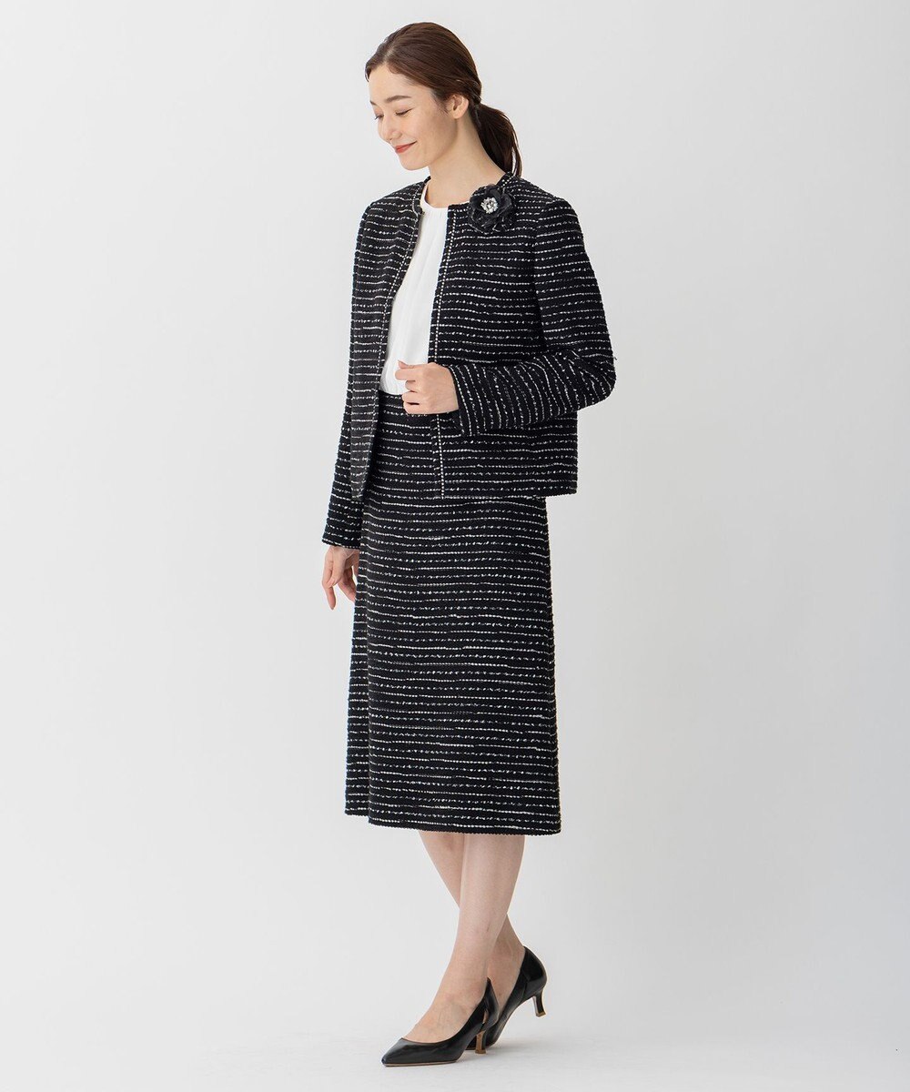 自由区 【XSサイズ～/セット可】カラミツイード ノーカラージャケット 