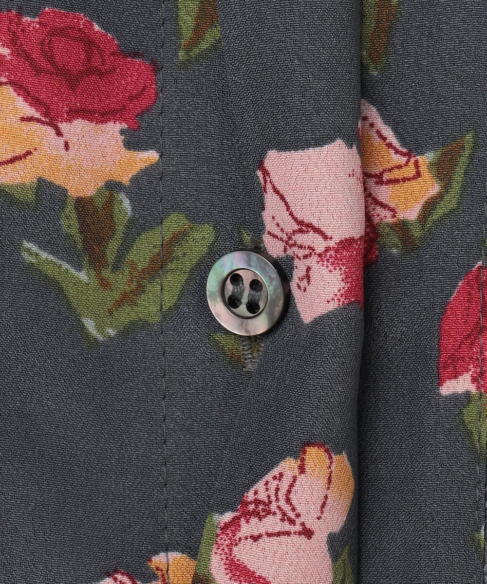 組曲 S カッティングローズプリント フリルブラウス 