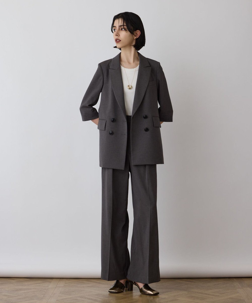 GRACE CONTINENTAL スラブストレッチタックパンツ 