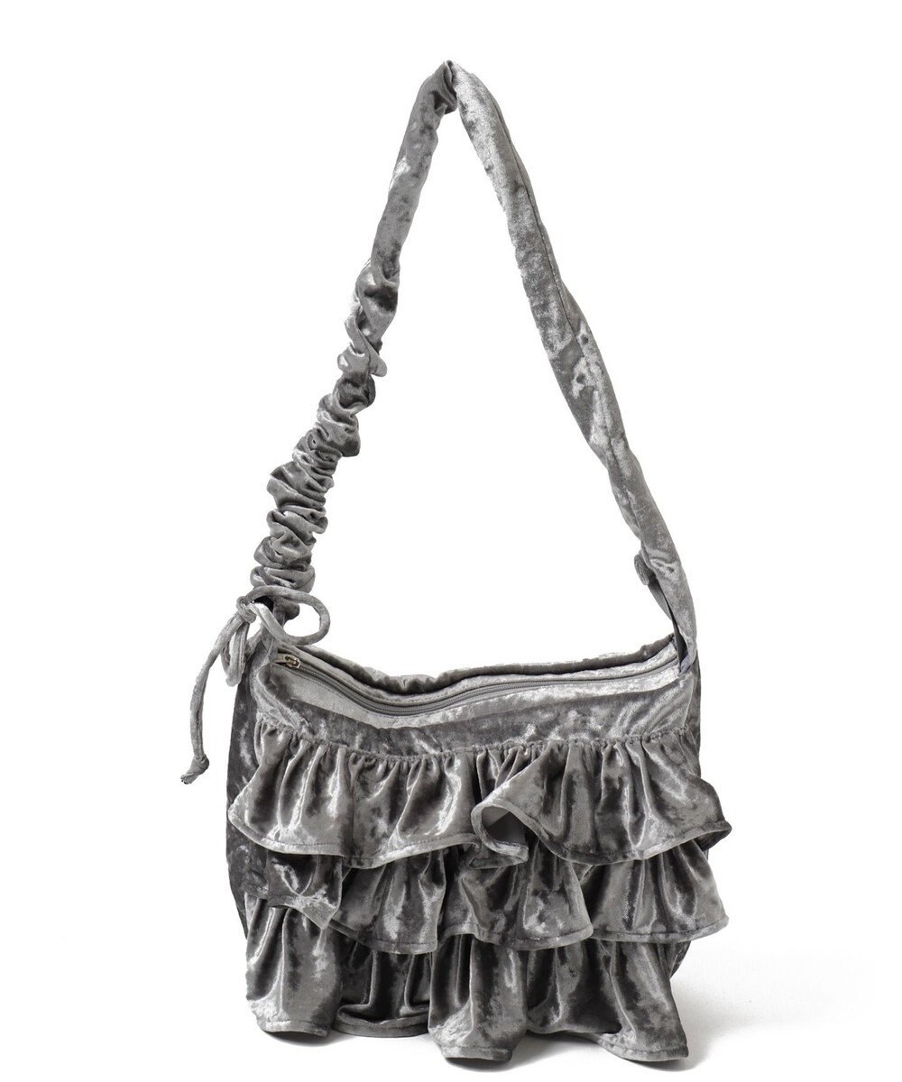 WEGO ベロアフリルギャザーショルダー 