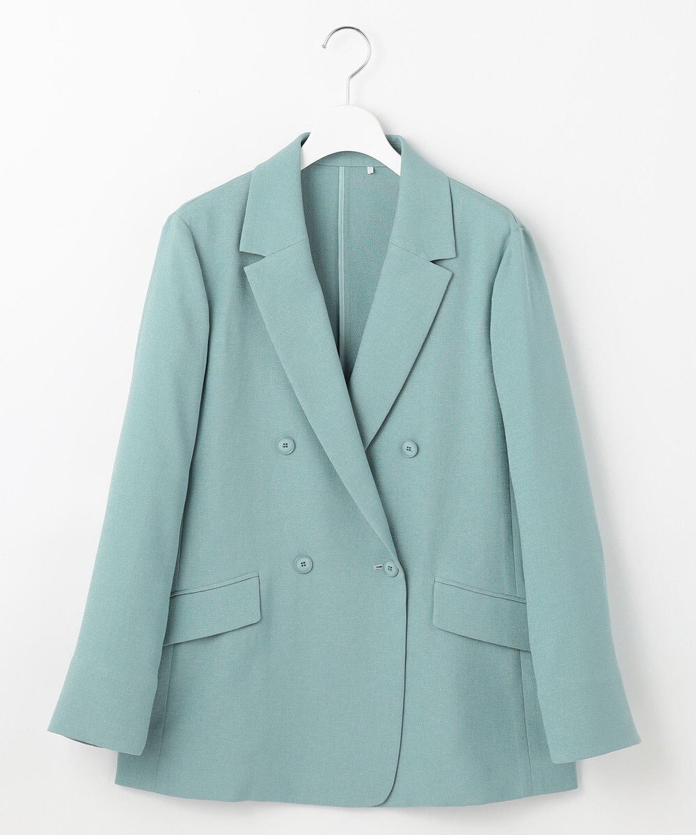 自由区 L 【ドラマ「明日はもっと いい日になる」着用】【セットアップ対応・接触冷感・洗える】リネンライクシンセティックテーラード ジャケット 