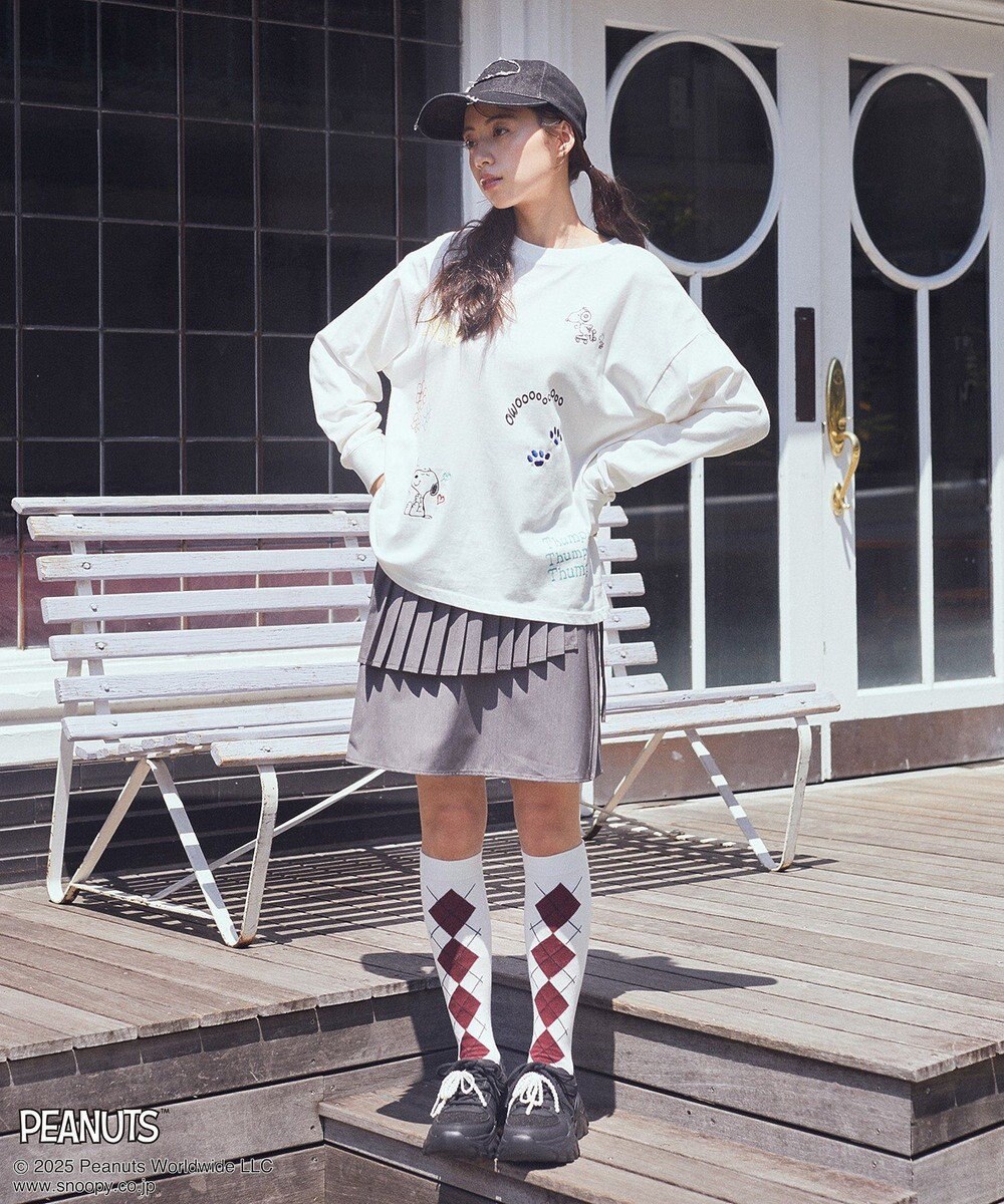 earth music&ecology 【綿100％】ＰＥＡＮＵＴＳ／ｅａｒｔｈ　マルチカラーアートロンＴ 