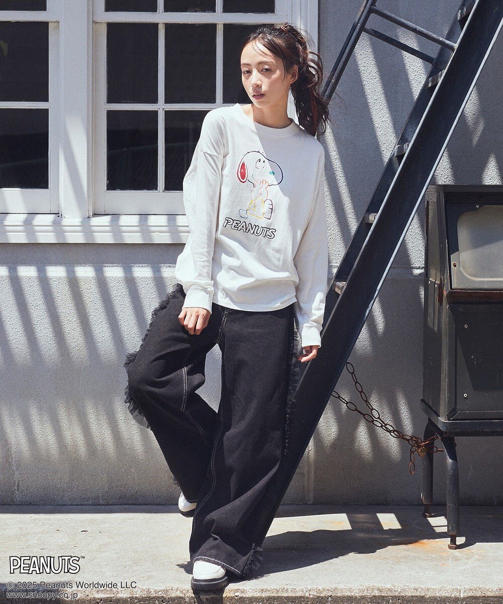 earth music&ecology 【綿100％】ＰＥＡＮＵＴＳ／ｅａｒｔｈ　マルチカラーアートロンＴ 