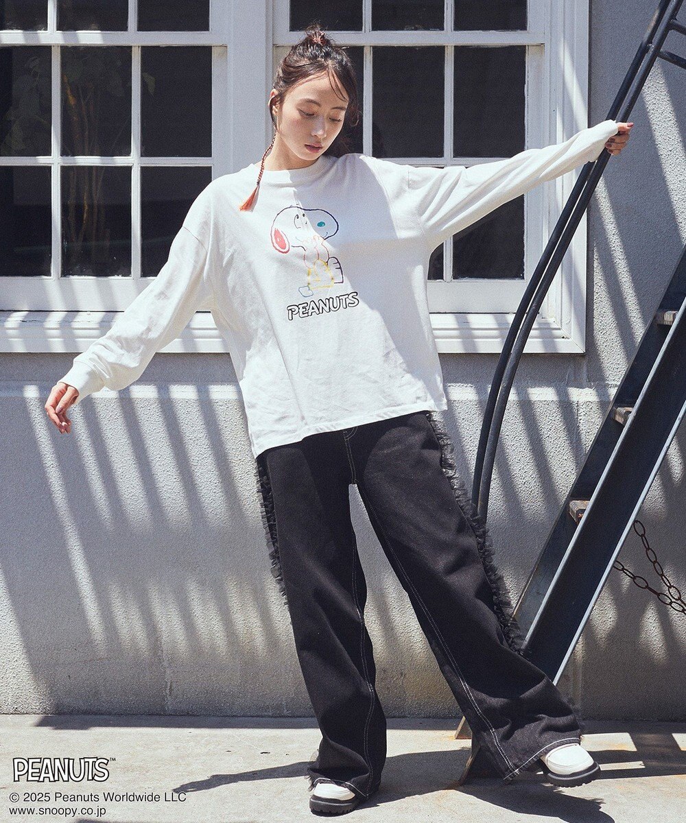 earth music&ecology 【綿100％】ＰＥＡＮＵＴＳ／ｅａｒｔｈ　マルチカラーアートロンＴ 