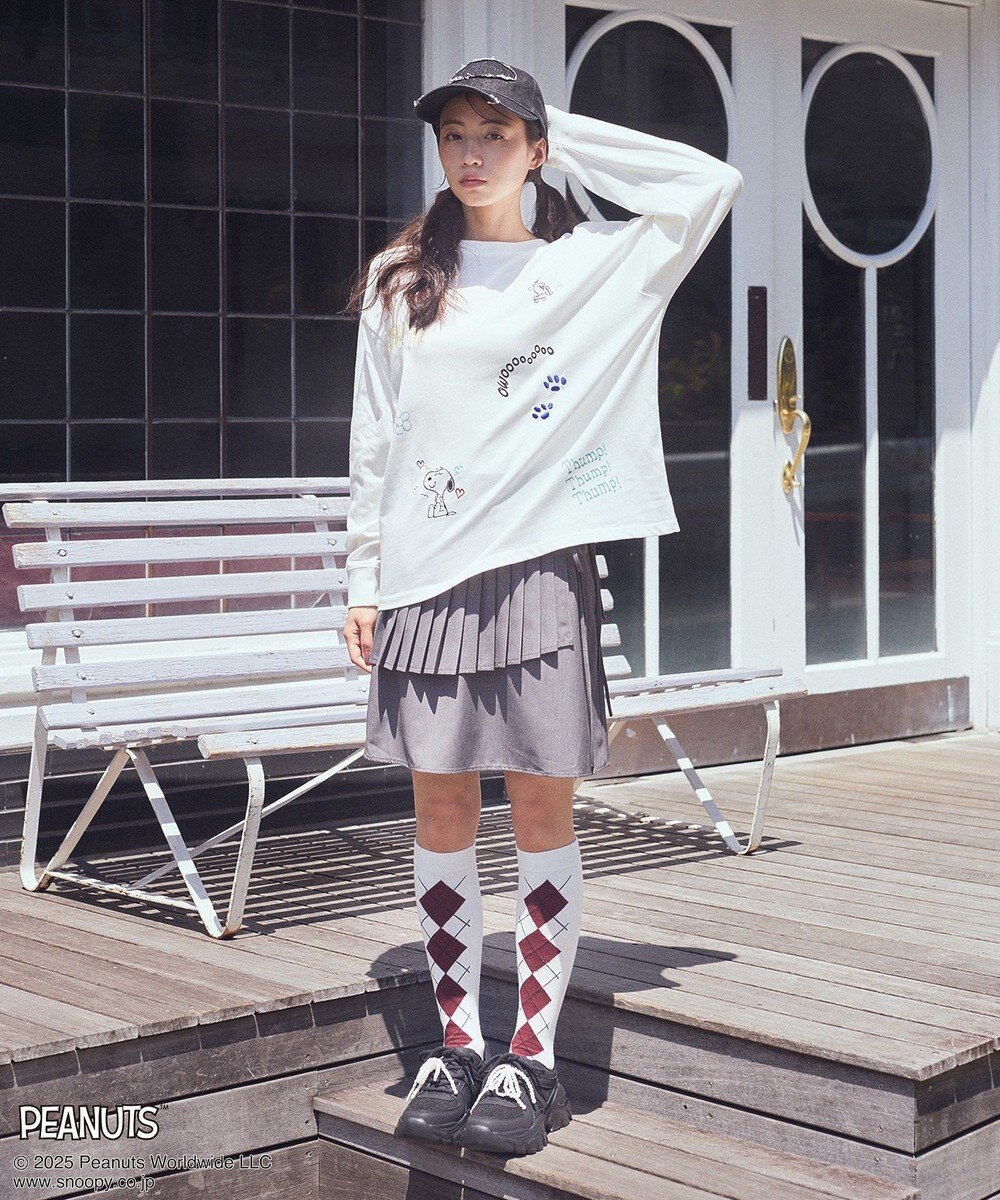 earth music&ecology 【綿100％】ＰＥＡＮＵＴＳ／ｅａｒｔｈ　マルチカラーアートロンＴ 