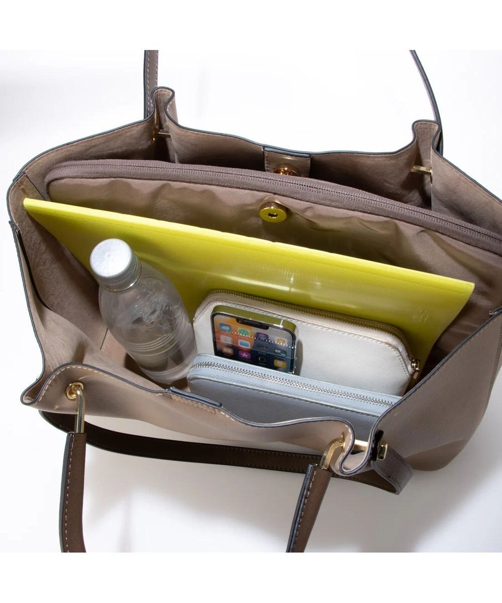 UNBILLION cachecache PCケース付きメタルハンドルA4トートバッグ 