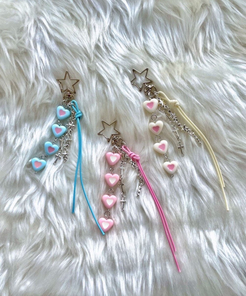 WEGO 4連カラーハートキーホルダー 