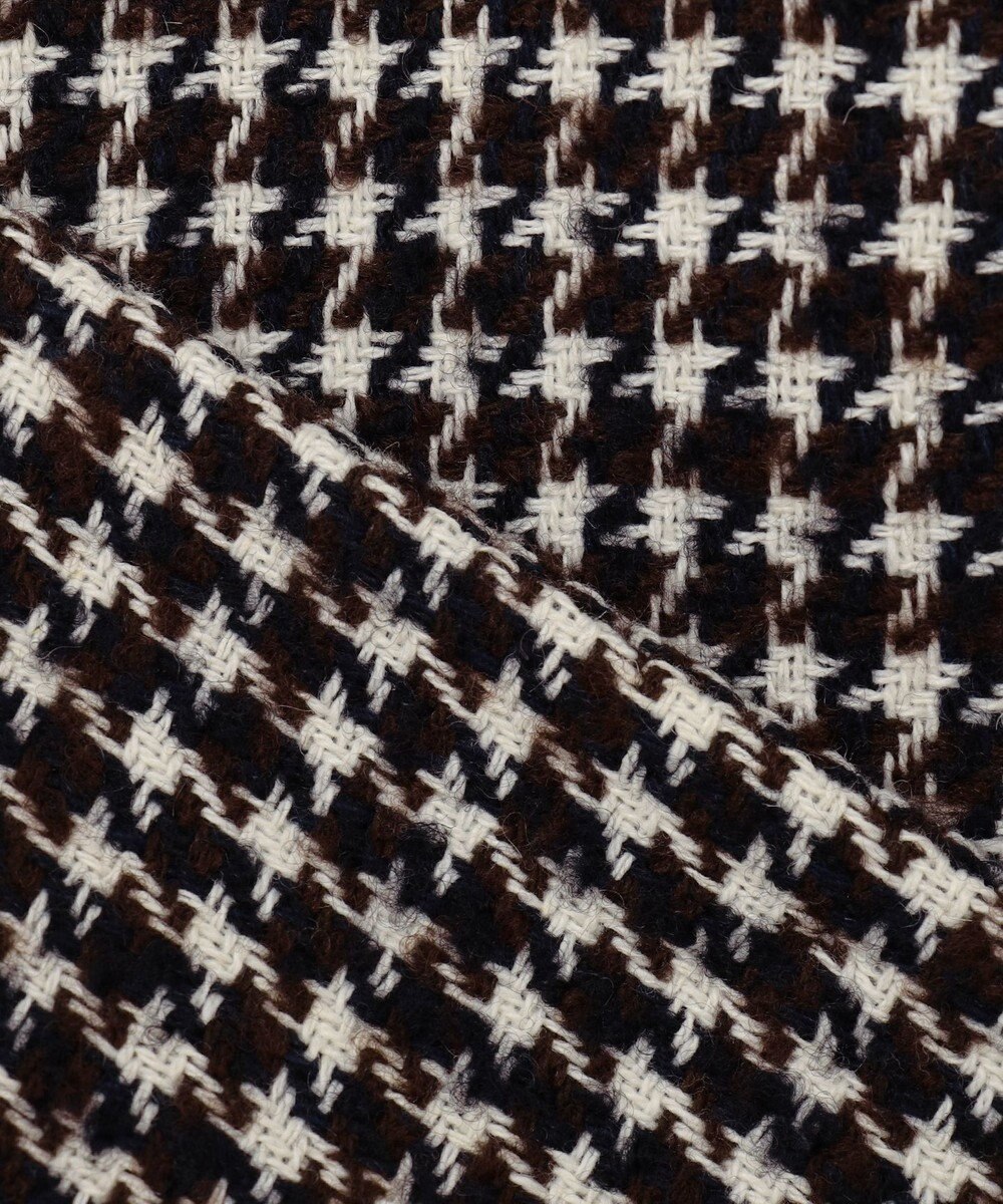 23区 L チェック ツイード ノーカラーコート 