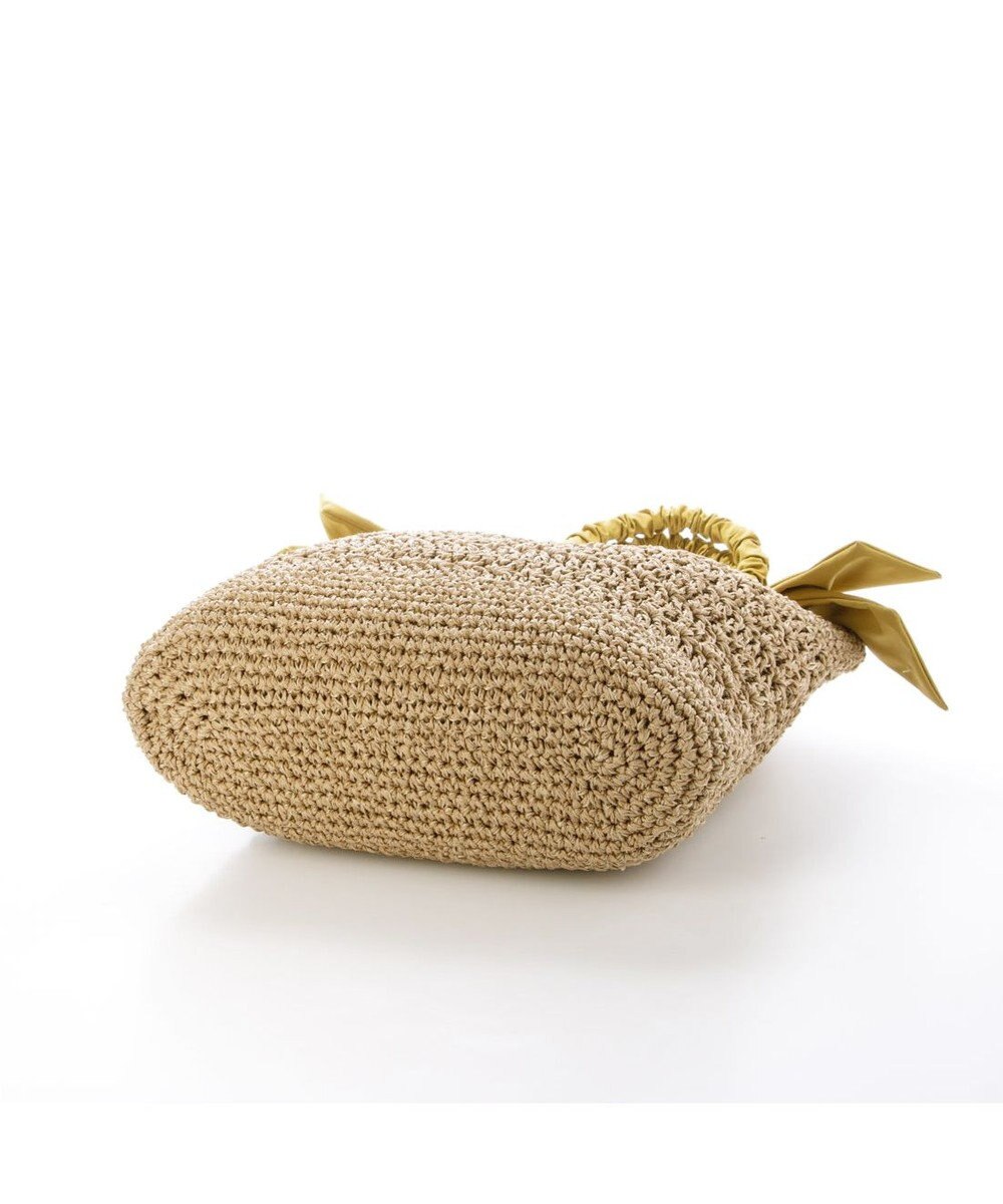 UNBILLION カシュカシュ cachecache / 下がりリボン柄編みトート カゴバッグ 