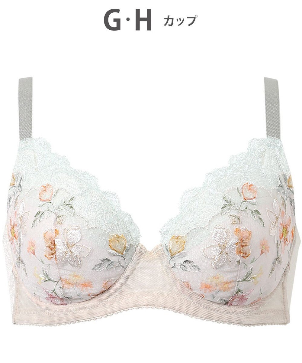 WACOAL 【小さく見せるブラ】 レーシィ ブラジャー 着やせ効果 コンパクトにメイク バストの突出をおさえる 背中の段差を軽減 大きいサイズ レディース BRB453 /ワコール 