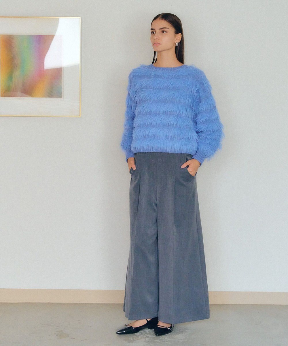 YECCA VECCA フェザーボーダーニット 