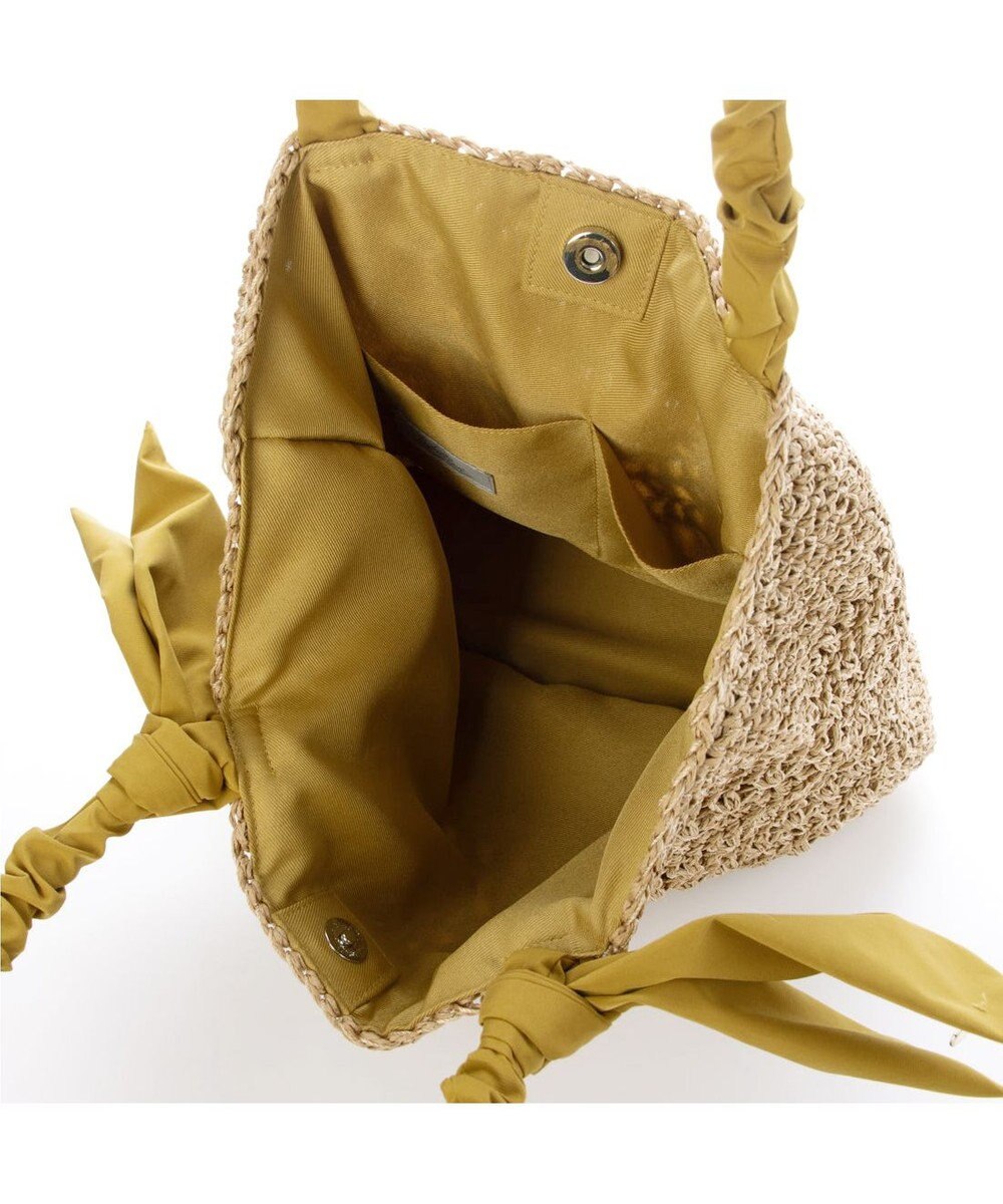 UNBILLION カシュカシュ cachecache / 下がりリボン柄編みトート カゴバッグ 