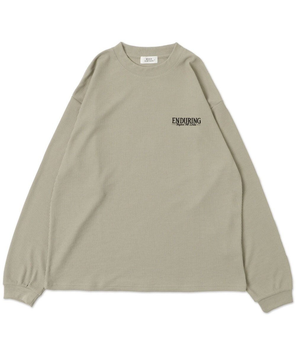 WEGO ワッフルグラフィックT（LS） 