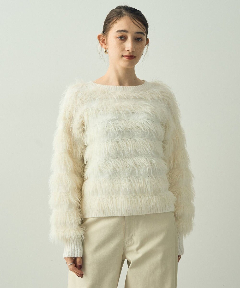 YECCA VECCA フェザーボーダーニット 