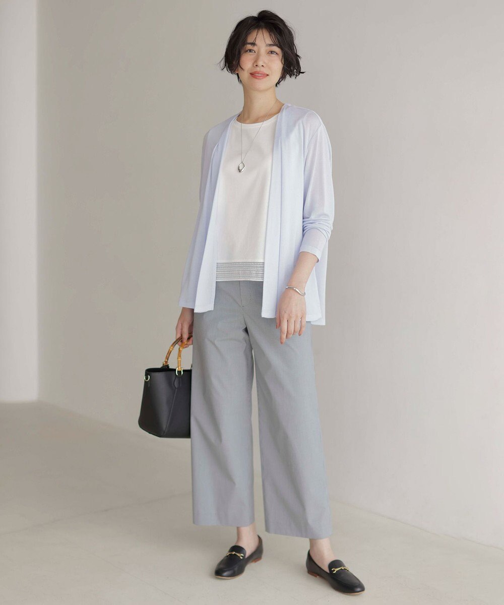 J.PRESS LADIES 【セットアップ対応・洗える・撥水】コットンFITTY ストレート パンツ 