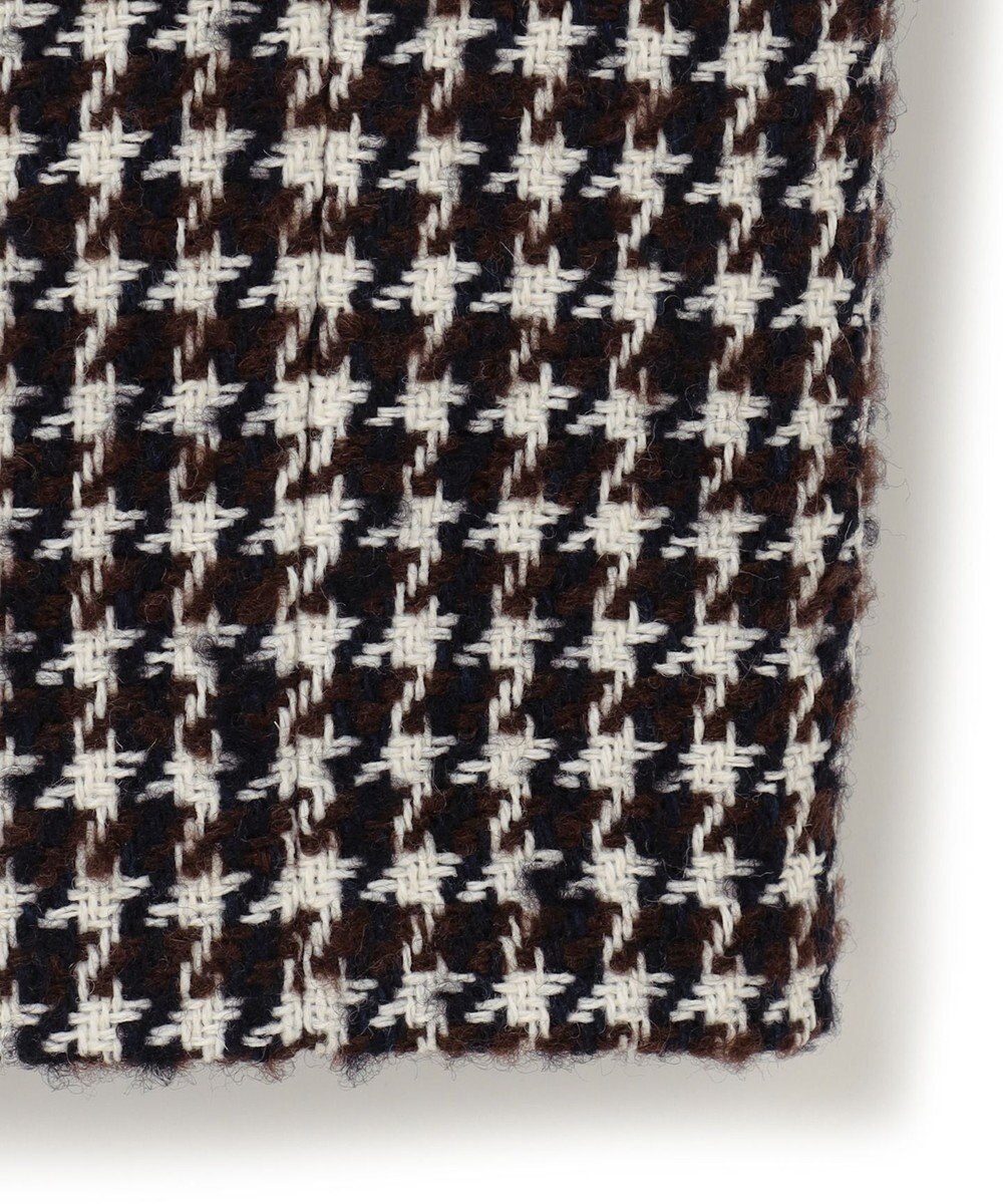 23区 S チェック ツイード ノーカラーコート 