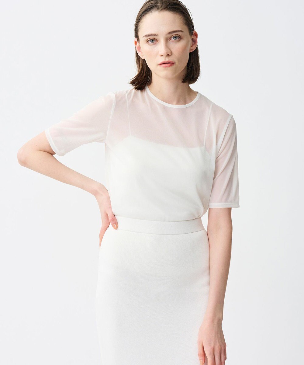 uncrave トリコットシフォン ハーフスリーブカットソー 