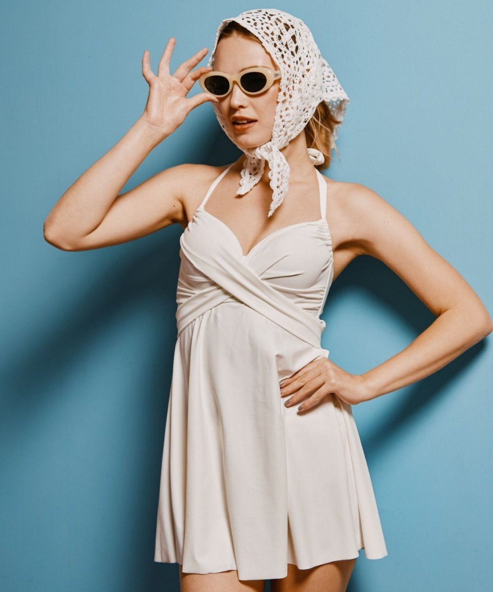 San-ai Resort（三愛水着楽園） ワコール定番商品カップ使用、GHIカップの大きなお胸に対応【グラマラスフィット】クロスワイヤーAライン水着　9D-M　【San-ai Resort（サンアイリゾート）】 