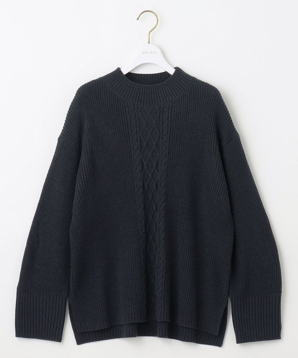 ANY SIS 【洗える】スフレアランパターン ニット 
