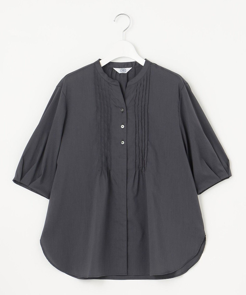 J.PRESS LADIES 【洗える】ラミーポプリン 前開き ブラウス 