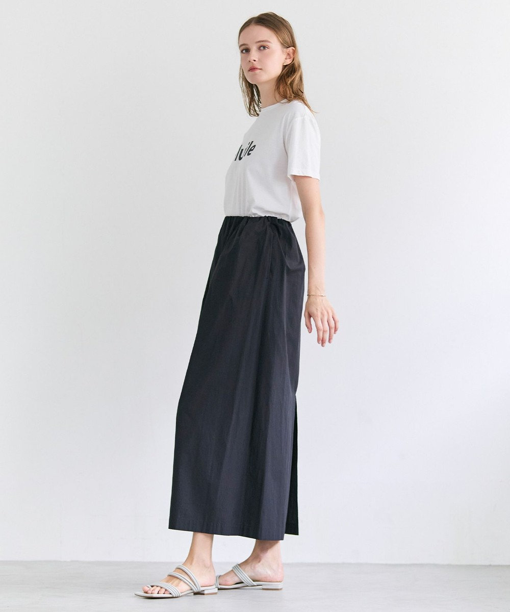 BEIGE， MALLOW / コットンタック イージーフレアスカート 