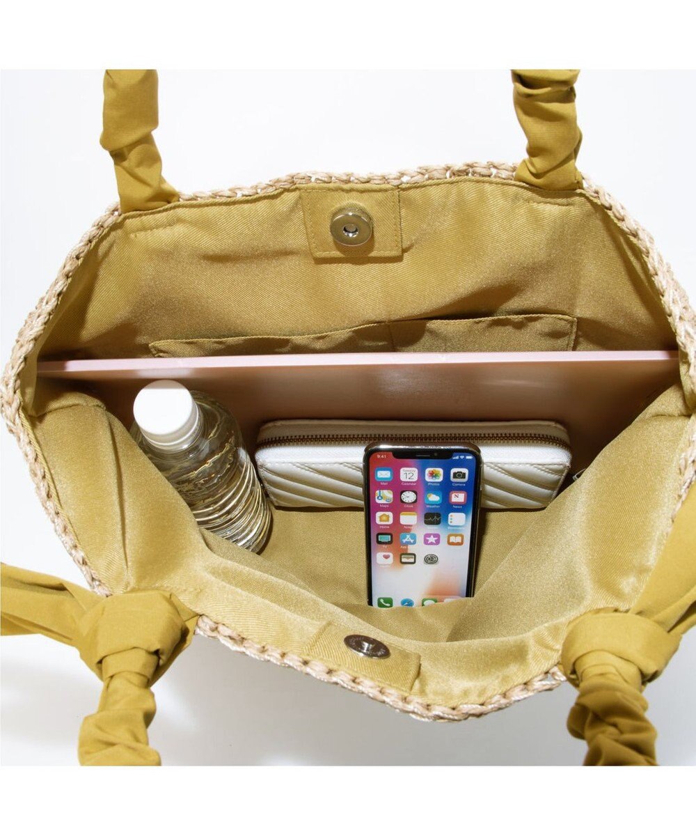 UNBILLION カシュカシュ cachecache / 下がりリボン柄編みトート カゴバッグ 